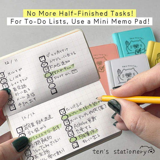 Mini memopad grid with pencil / ten's stationery original
