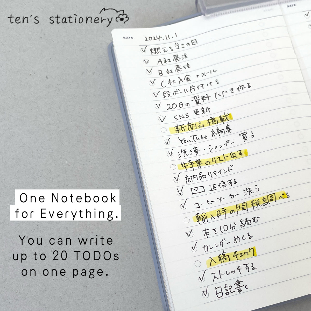 A6slim TO-DO journal / MARK'S