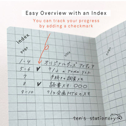 isshoni. numbered MINI notebook grid / Daigo