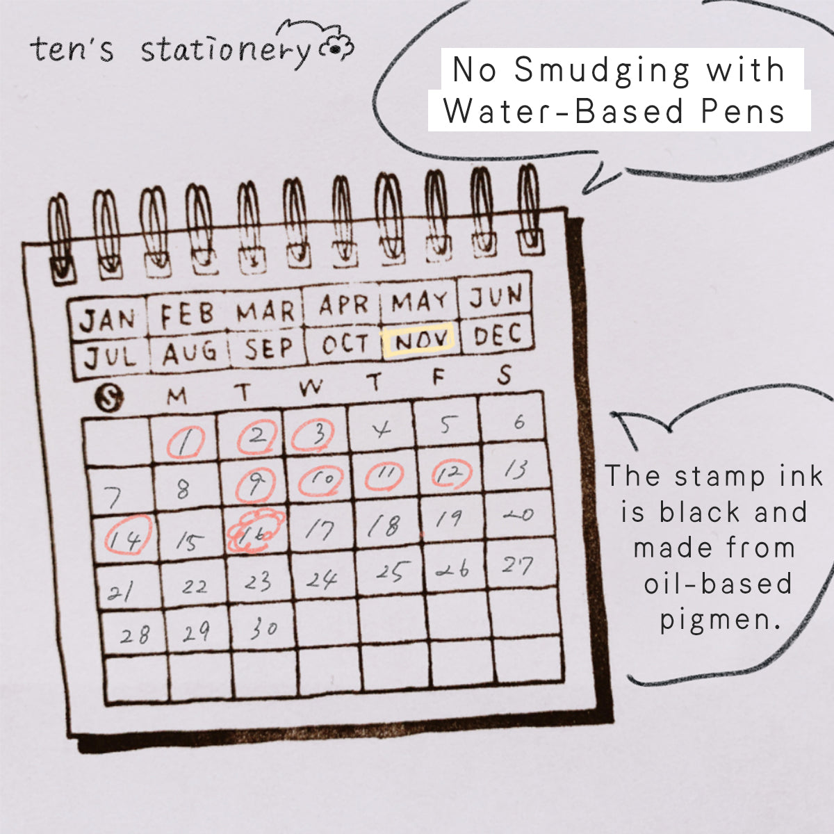 Calendar stamp (pre-inked) / Midori