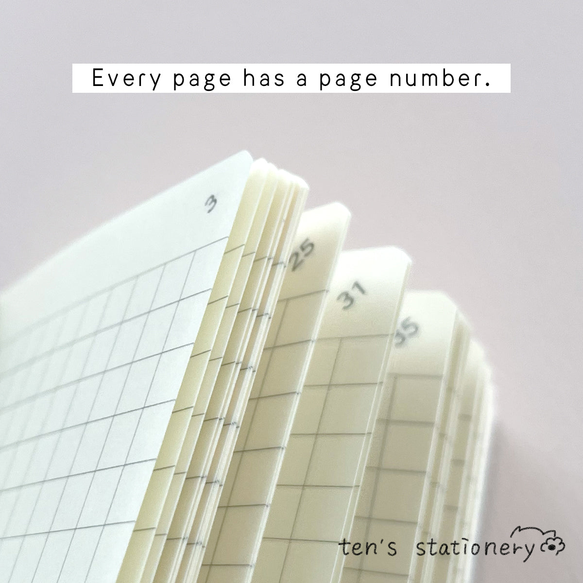 isshoni. numbered MINI notebook grid / Daigo
