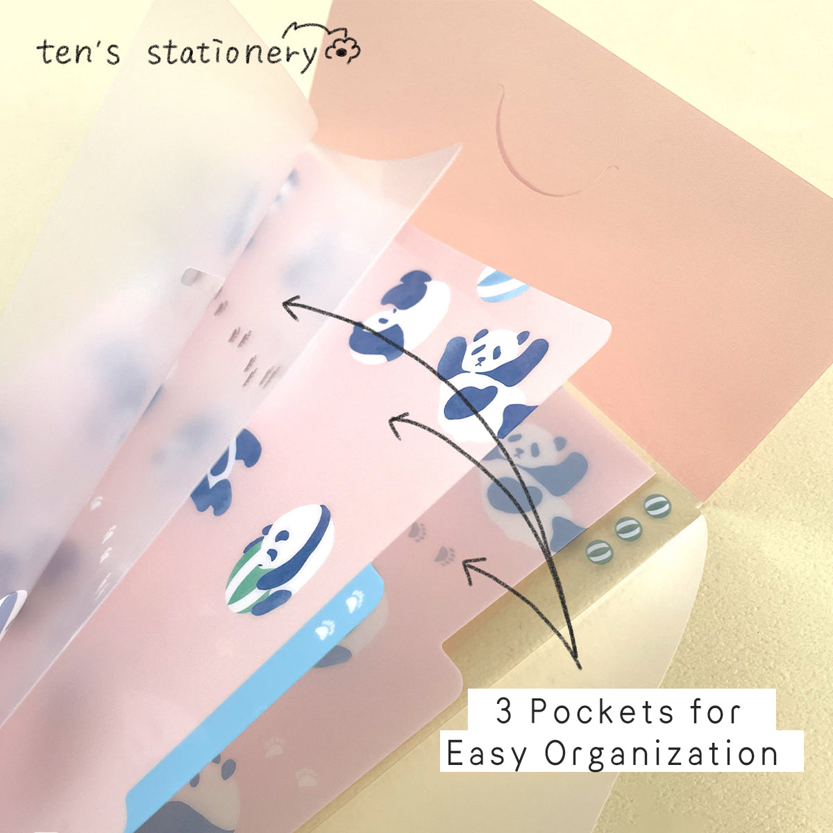3-pockets document folder with flap (A5slim) / Midori