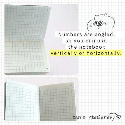 isshoni. numbered MINI notebook grid / Daigo