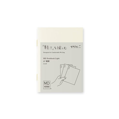 3-Pack MD Paper Notebook Light (A7 size) / Midori