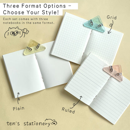 3-Pack MD Paper Notebook Light (A7 size) / Midori