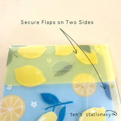 3-pockets document folder with flap (A5slim) / Midori