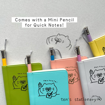 Mini memopad grid with pencil / ten's stationery original
