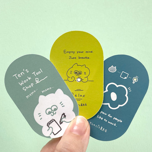 Oval sticker / ten's stationery original