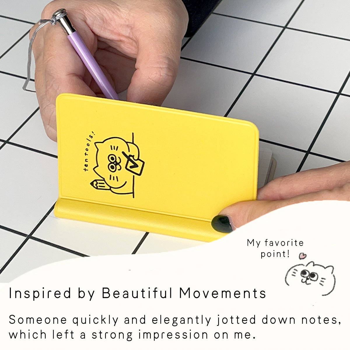 Mini memopad grid with pencil / ten's stationery original