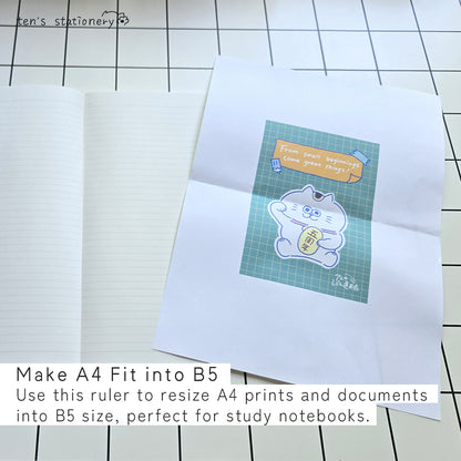 A4 to B5 Trim Ruler / KUTSUWA