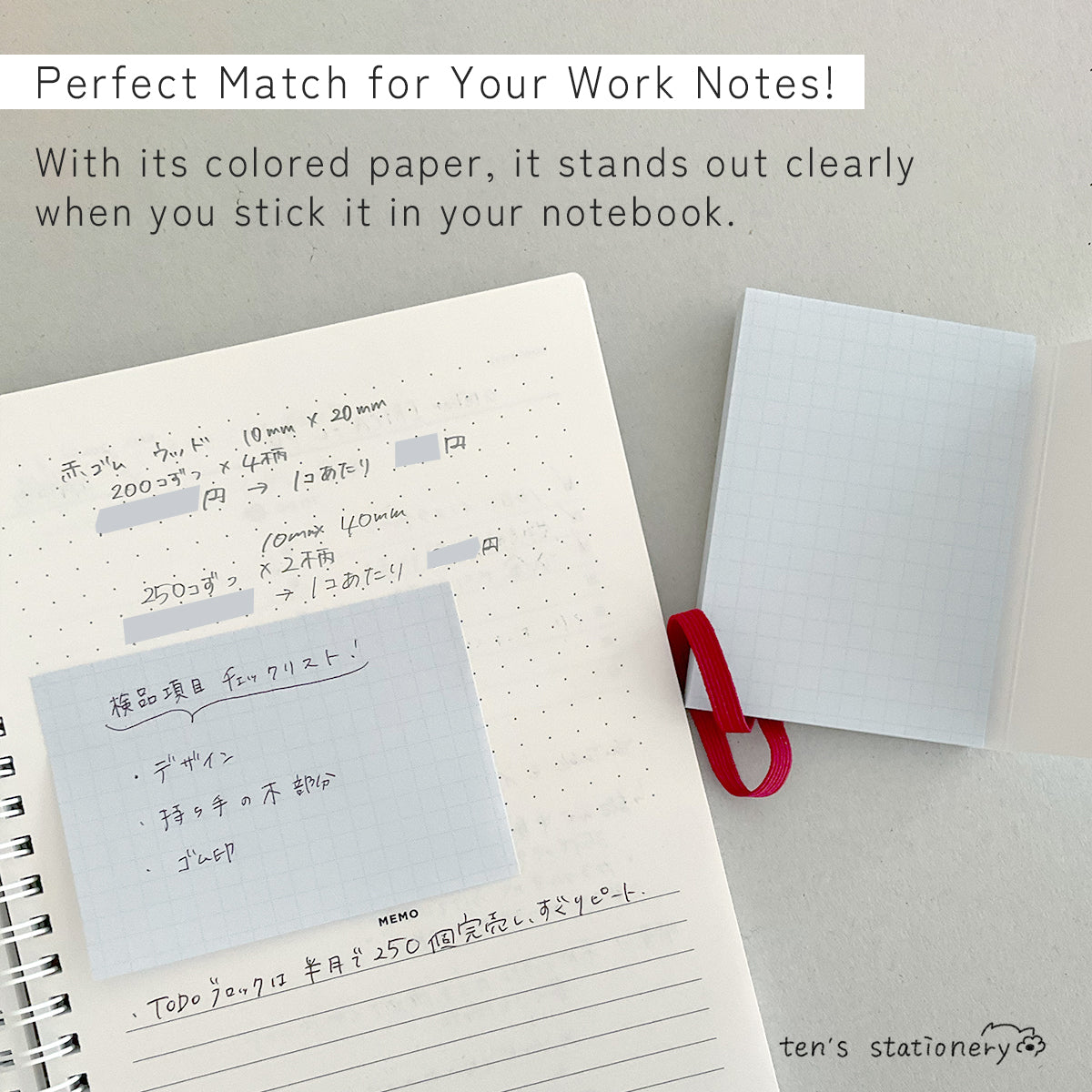 Colorband Grid Sticky Notes – 5mm, with Cover & Band