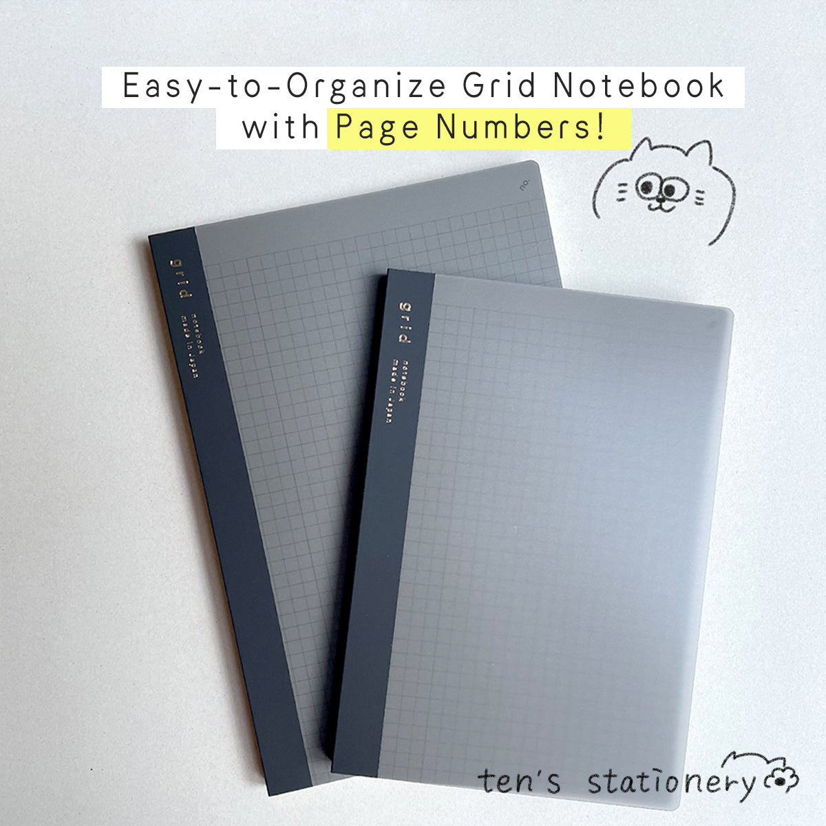 isshoni. numbered notebook grid Black (B5/A5/B6) / Daigo