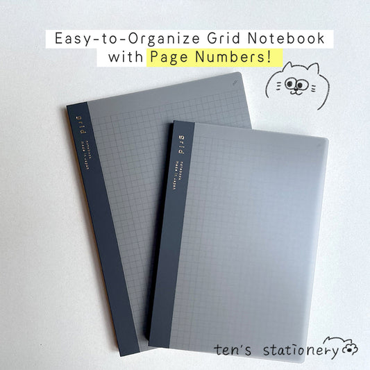isshoni. numbered notebook grid Black (B5/A5/B6) / Daigo