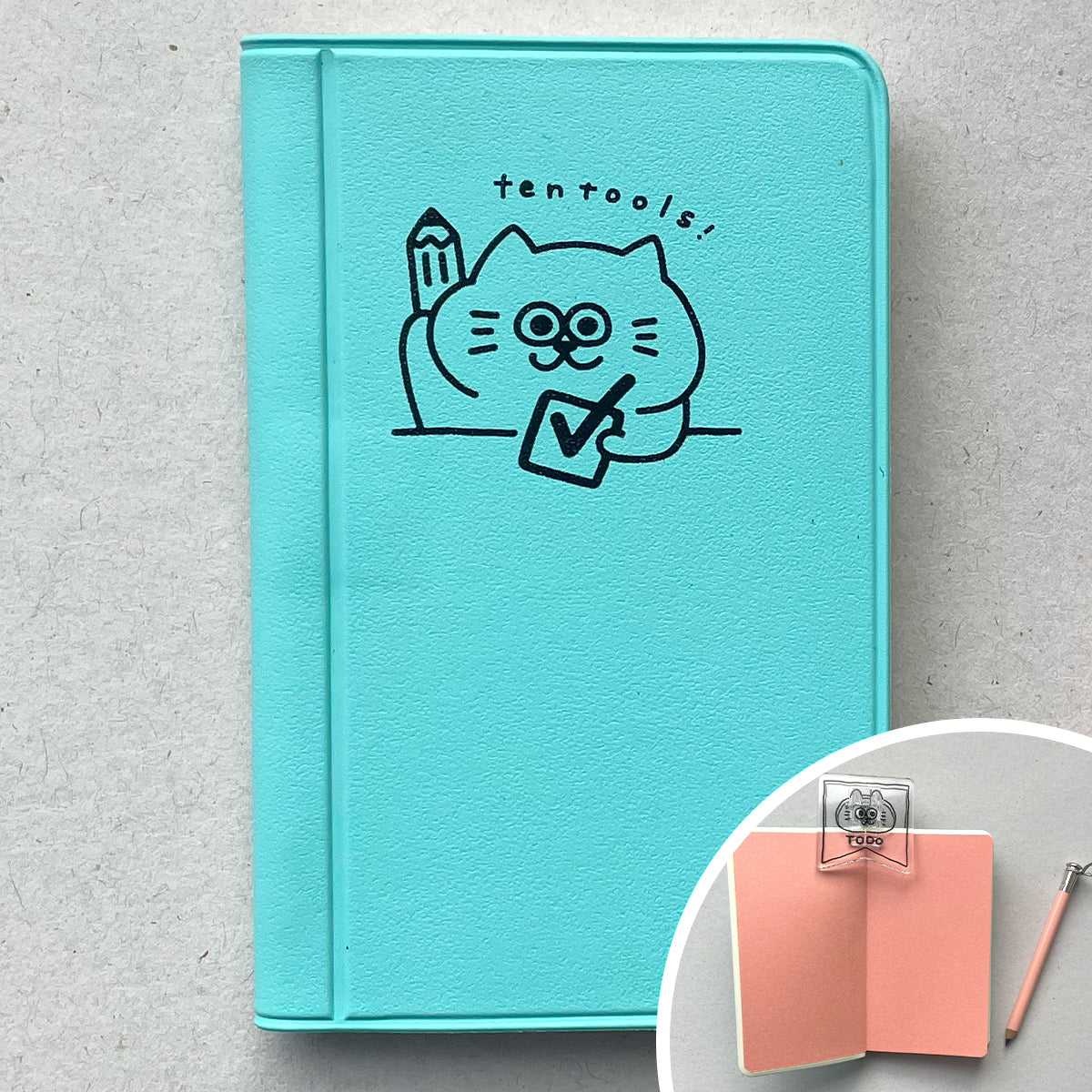 Mini memopad grid with pencil / ten's stationery original