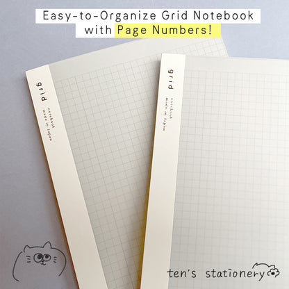 isshoni. numbered notebook grid Clear (B5/A5/B6) / Daigo