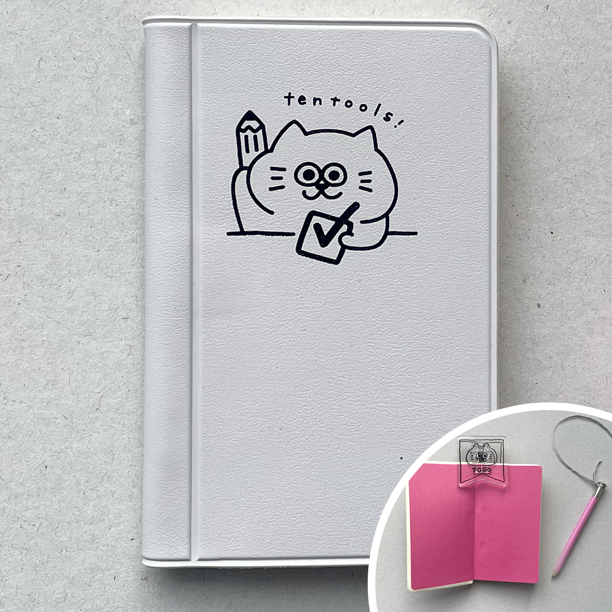 Mini memopad grid with pencil / ten's stationery original