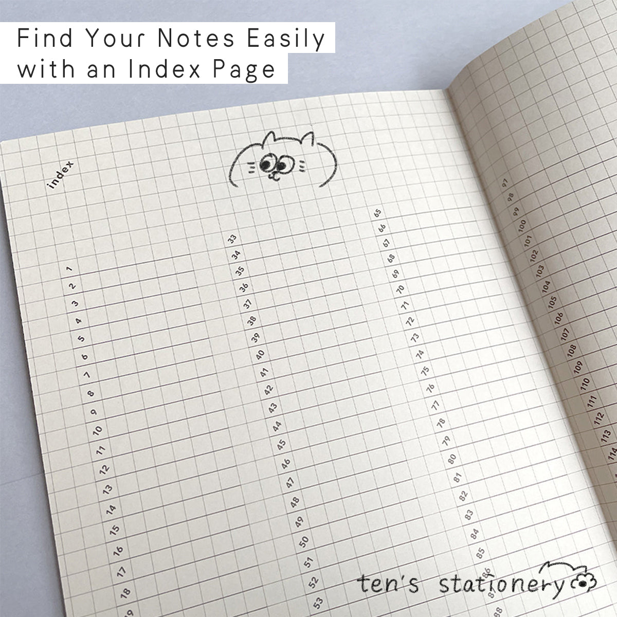 isshoni. numbered notebook grid Clear (B5/A5/B6) / Daigo