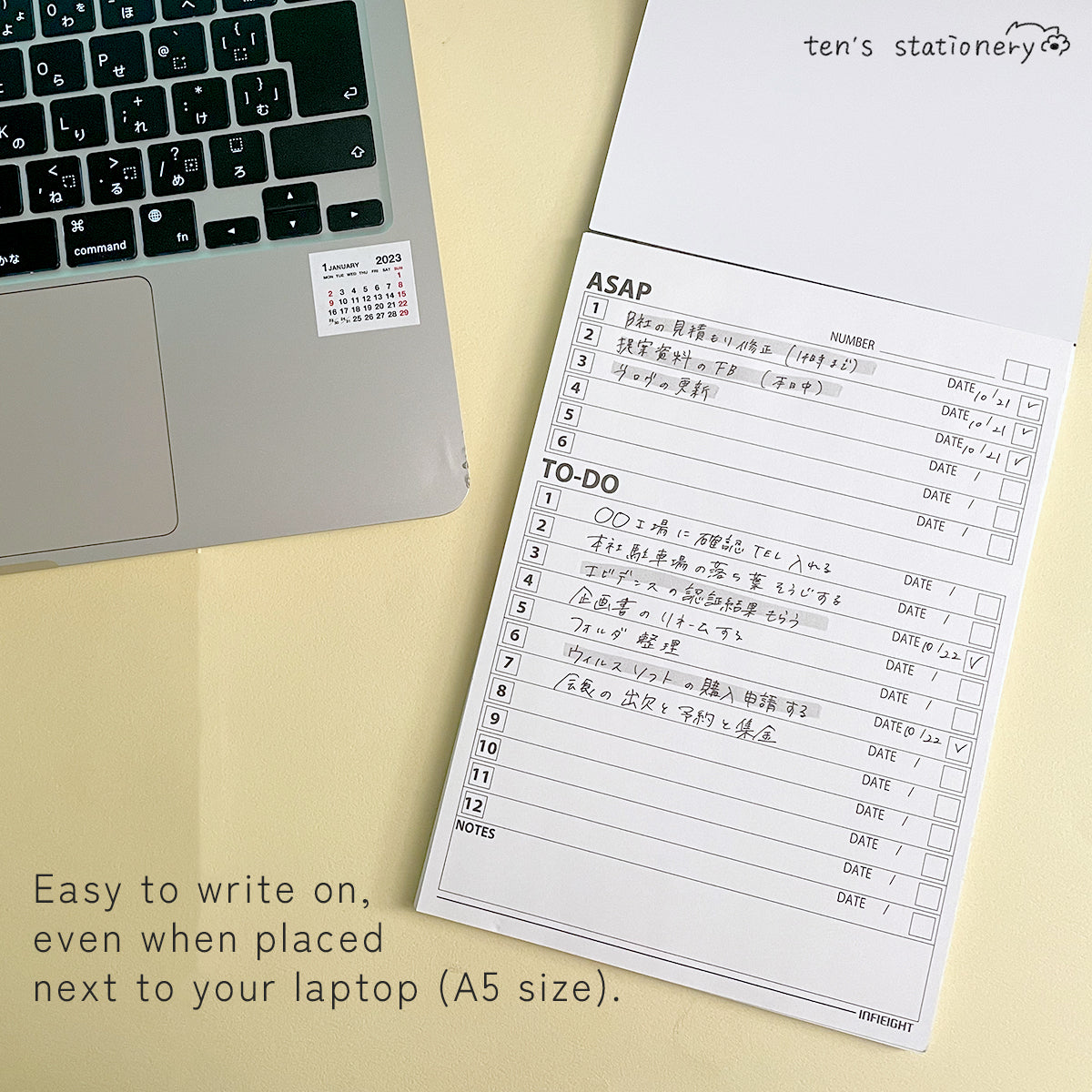 A5 50-Sheet Schedule Pad (Daily / Weekly / Monthly / To-Do / Minutes) / INFIEIGHT
