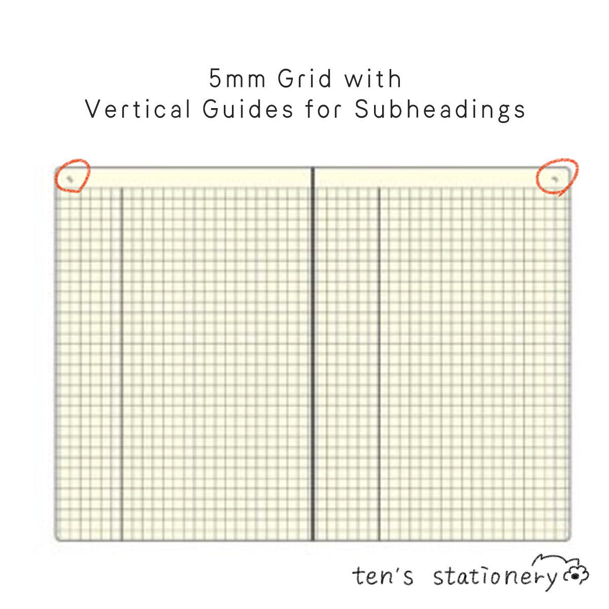 isshoni. numbered notebook grid Clear (B5/A5/B6) / Daigo