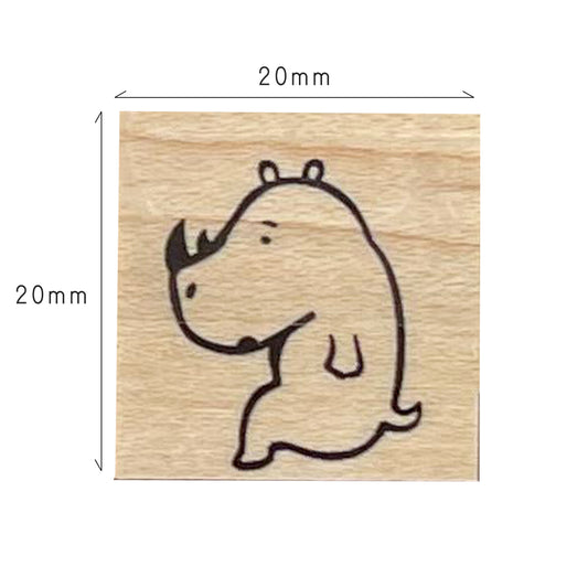Cozy Sitting Rhino Stamp