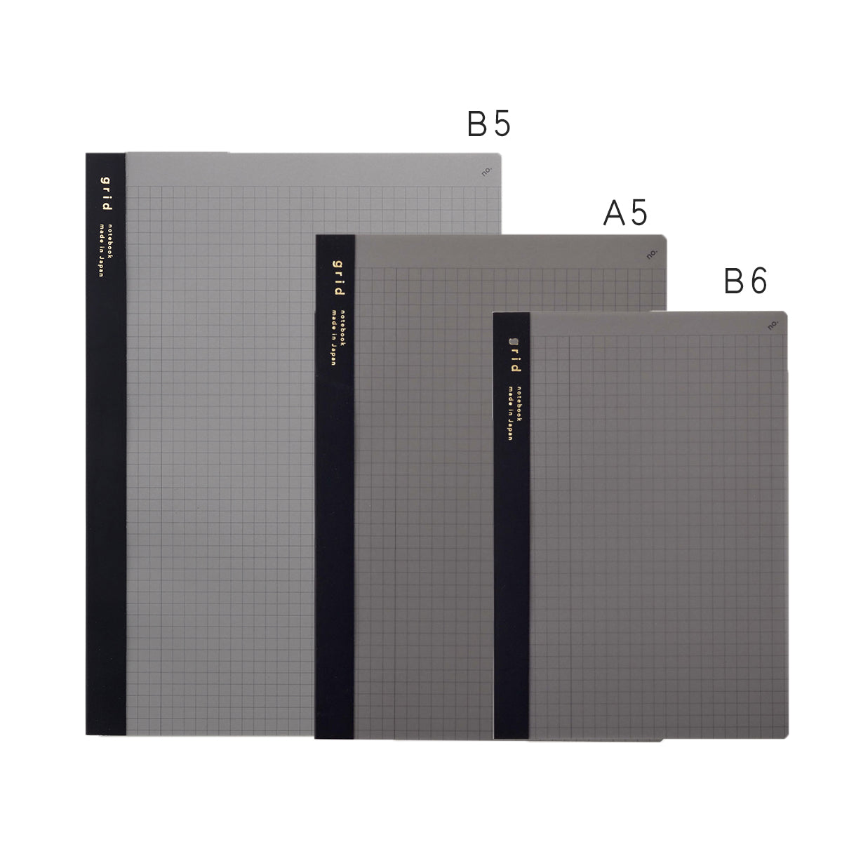 isshoni. numbered notebook grid Black (B5/A5/B6) / Daigo